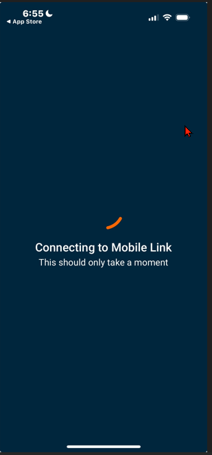 Mobile Link app cache clearing screenshot