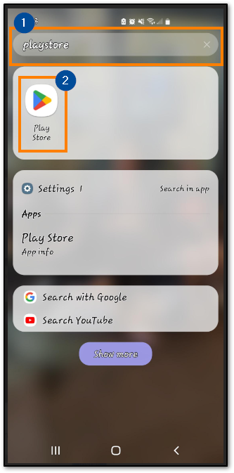 Google Play icon on an Android device