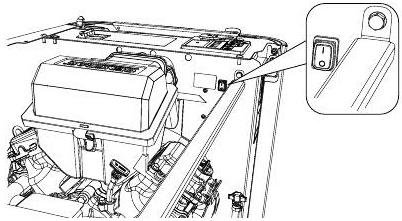 Internal auxiliary shutdown switch location