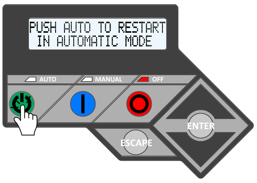 Evolution control panel AUTO button